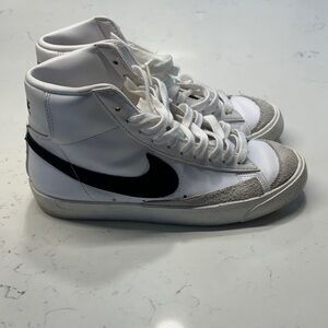 Nike White and Black High-Top Shoes